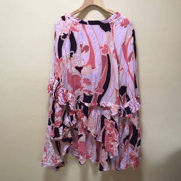 Free People Floral A-Line Skirt - Pink and Cream - Picture 2 of 11